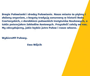 Program wyborczy KWW Ewy Wójcik WybieraMY Puławy